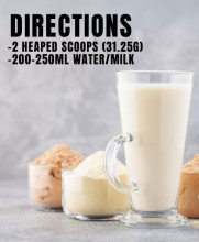 whey protein mixing directions banner